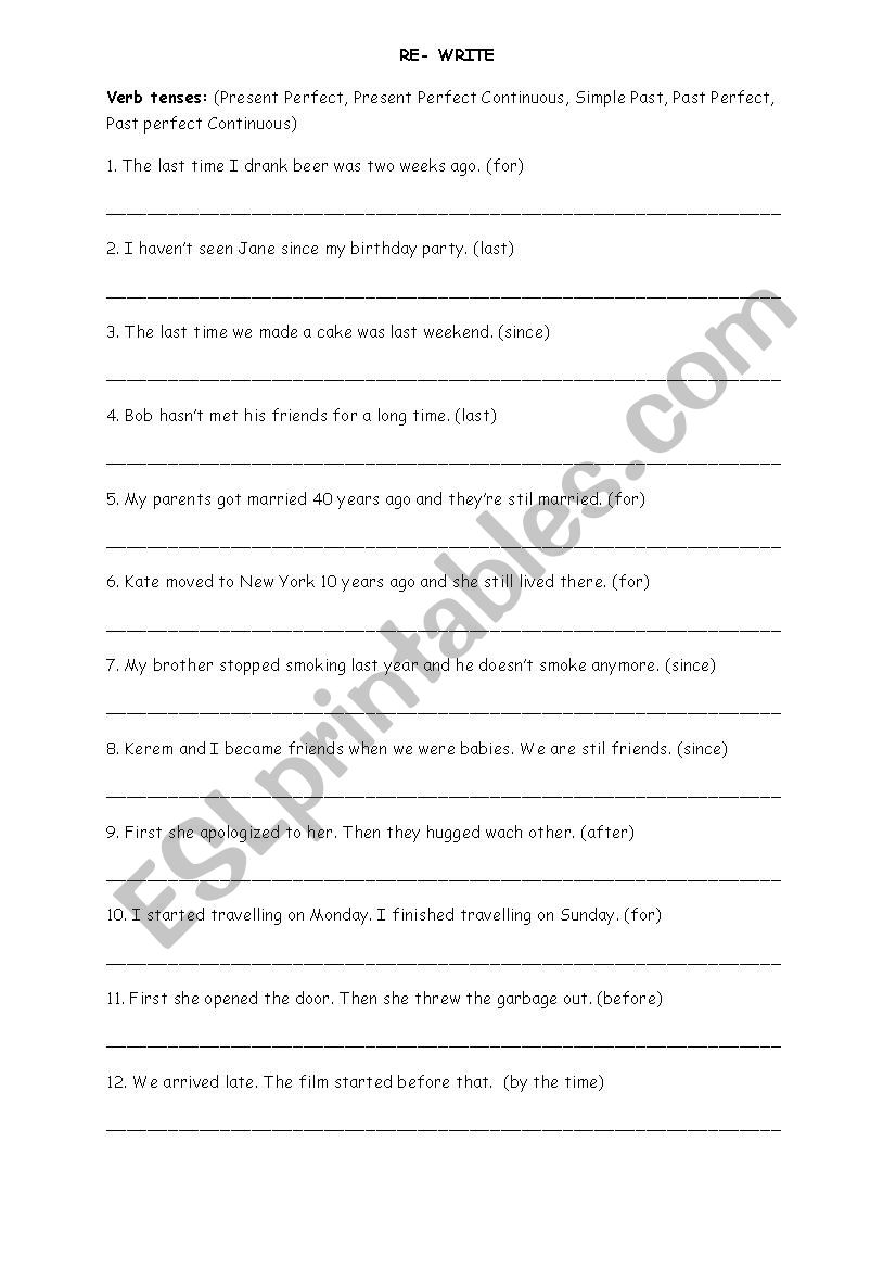 rewrite worksheet