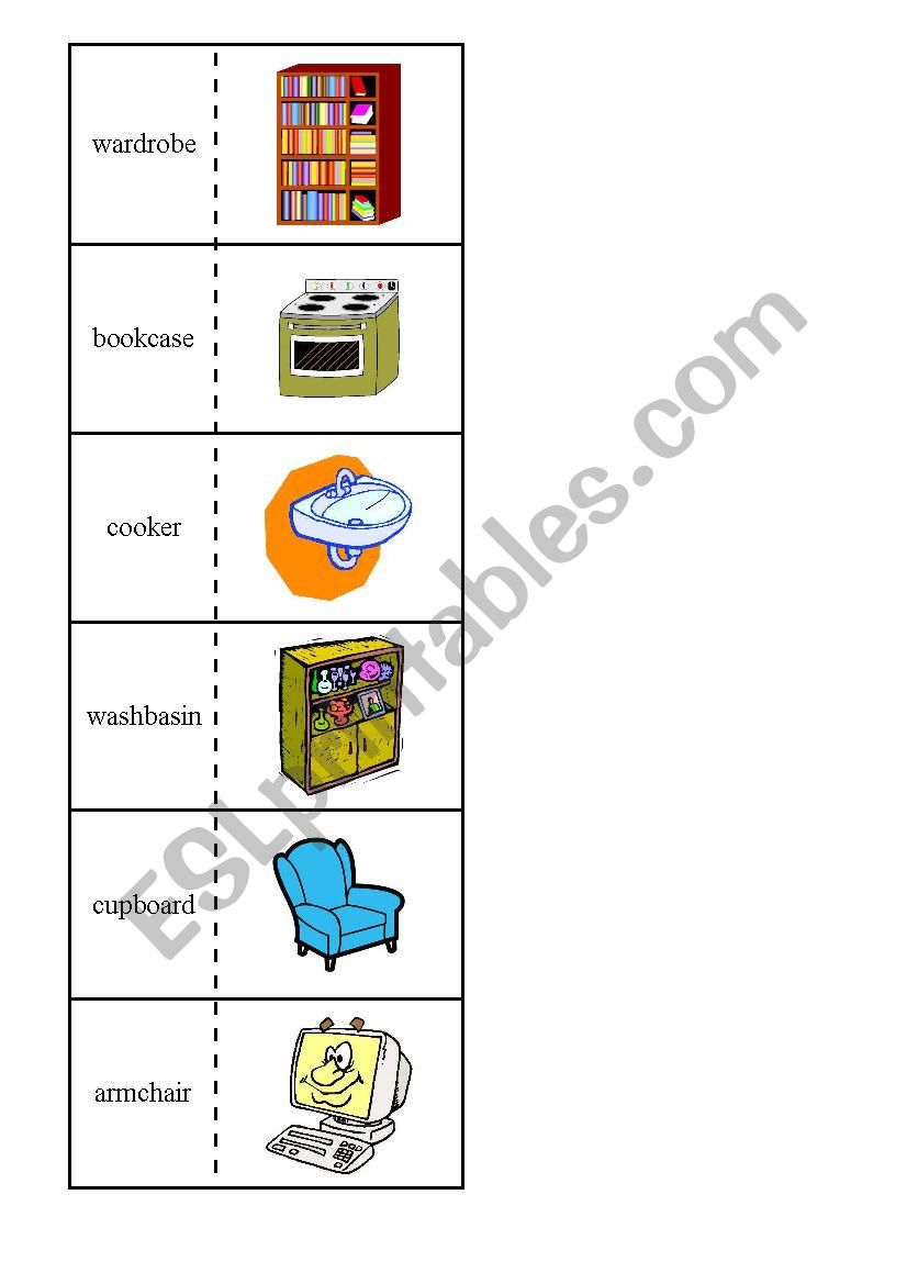 furniture and appliances worksheet