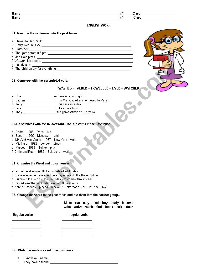 Simple Past Tense worksheet