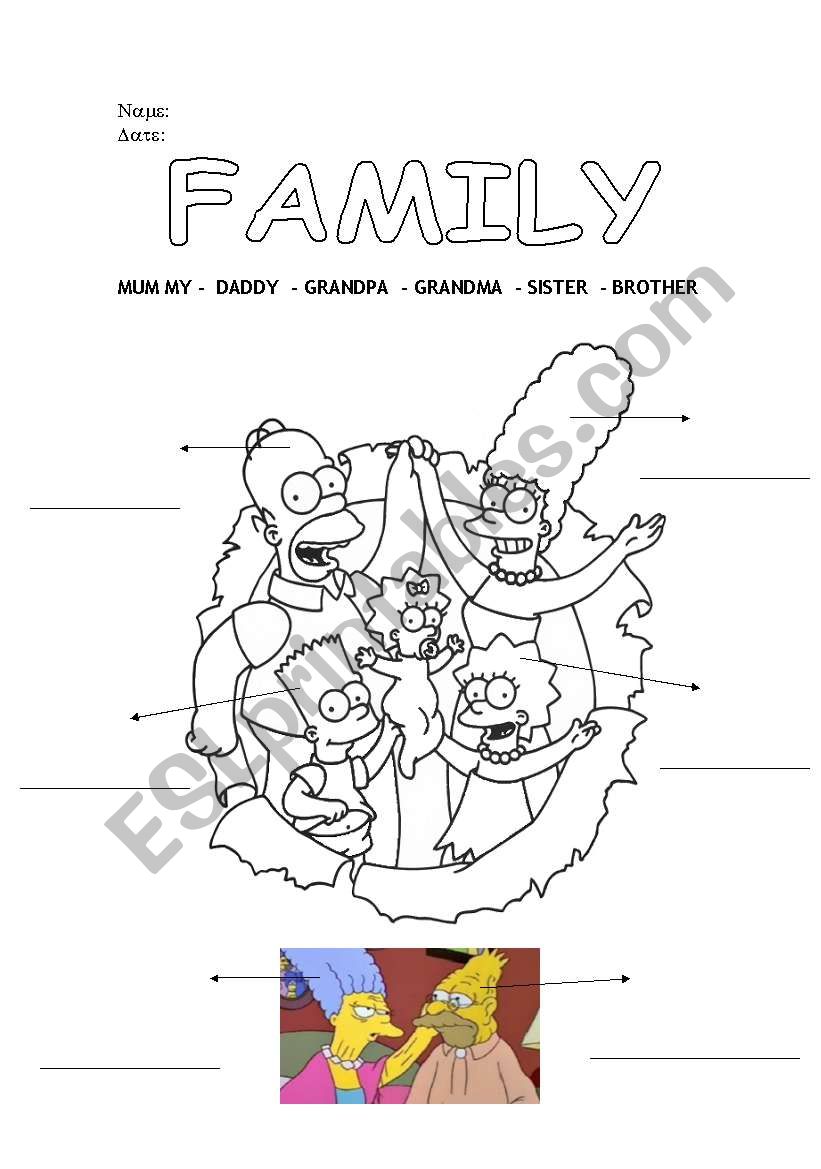 FAMILY worksheet