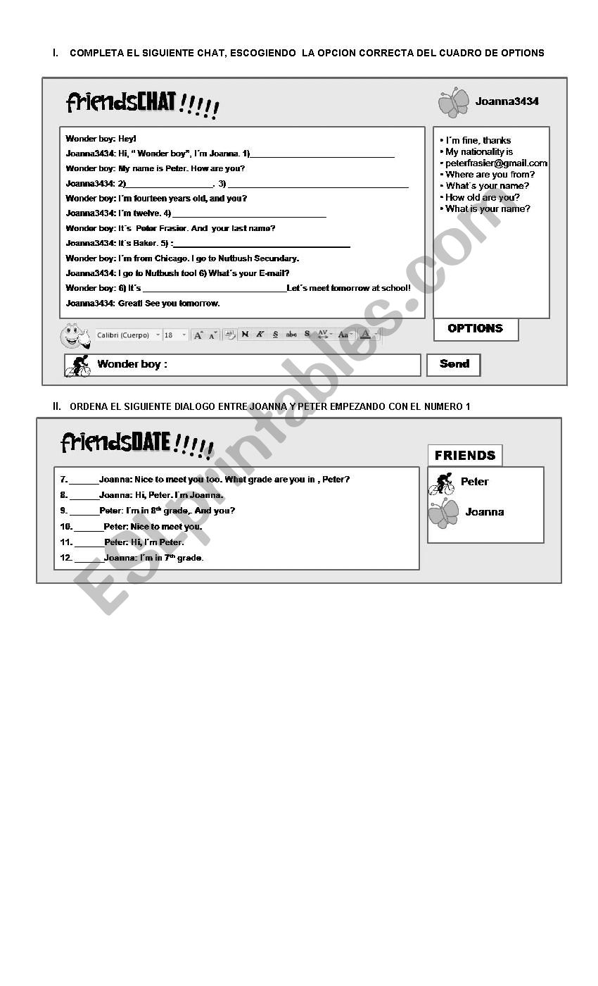 Give and receive personal information
