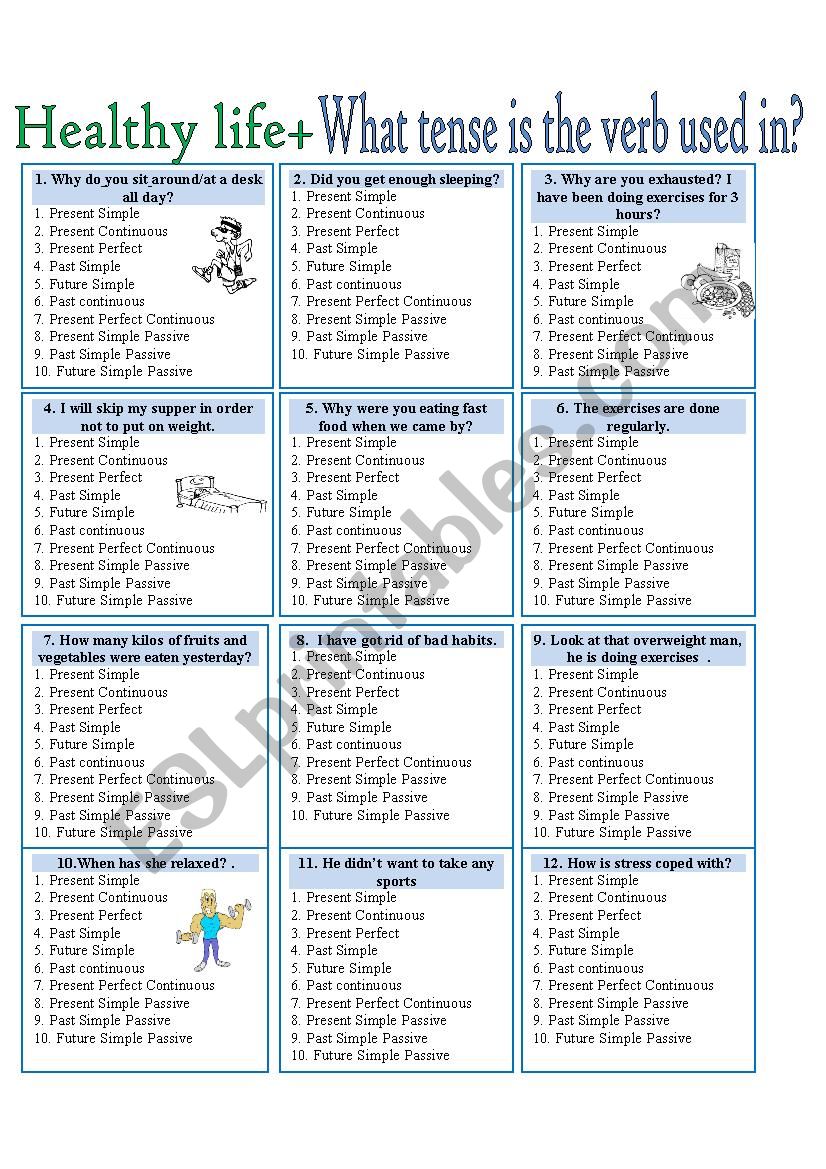 Healthy life, what tenses are the verbs used in?