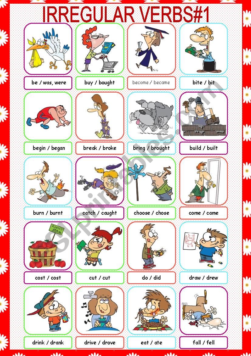 Irregular Verbs Picture Dictionary#1