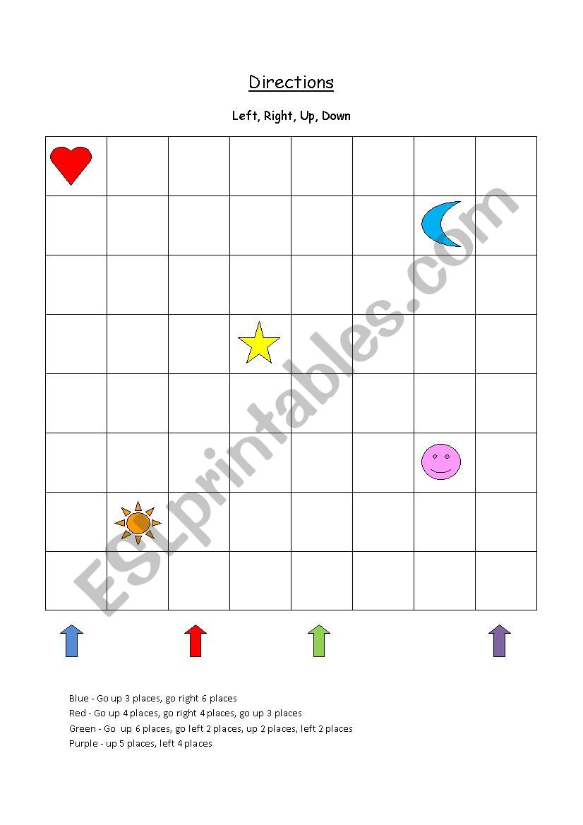 Directions practice for kids - Elementary level