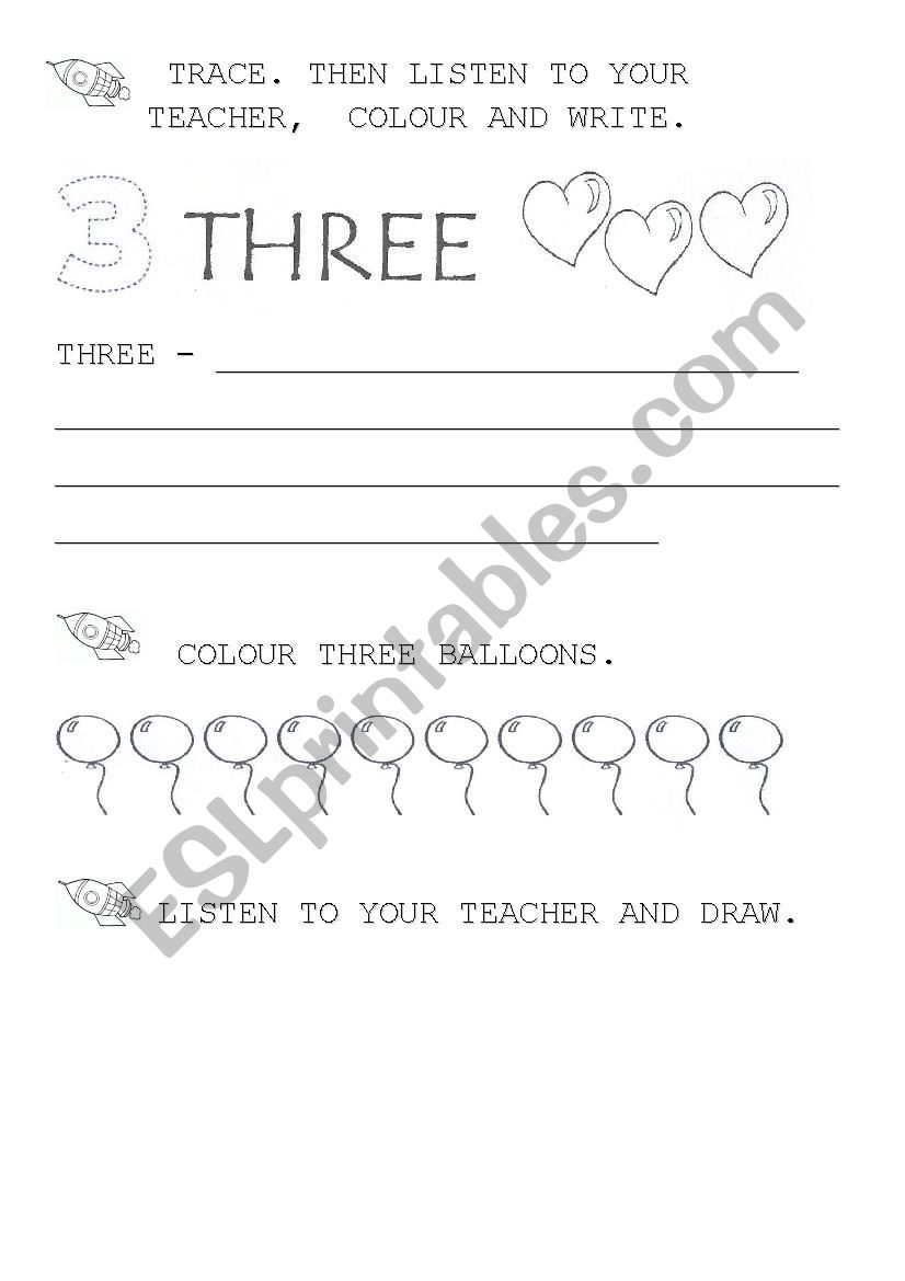 number 3 worksheet