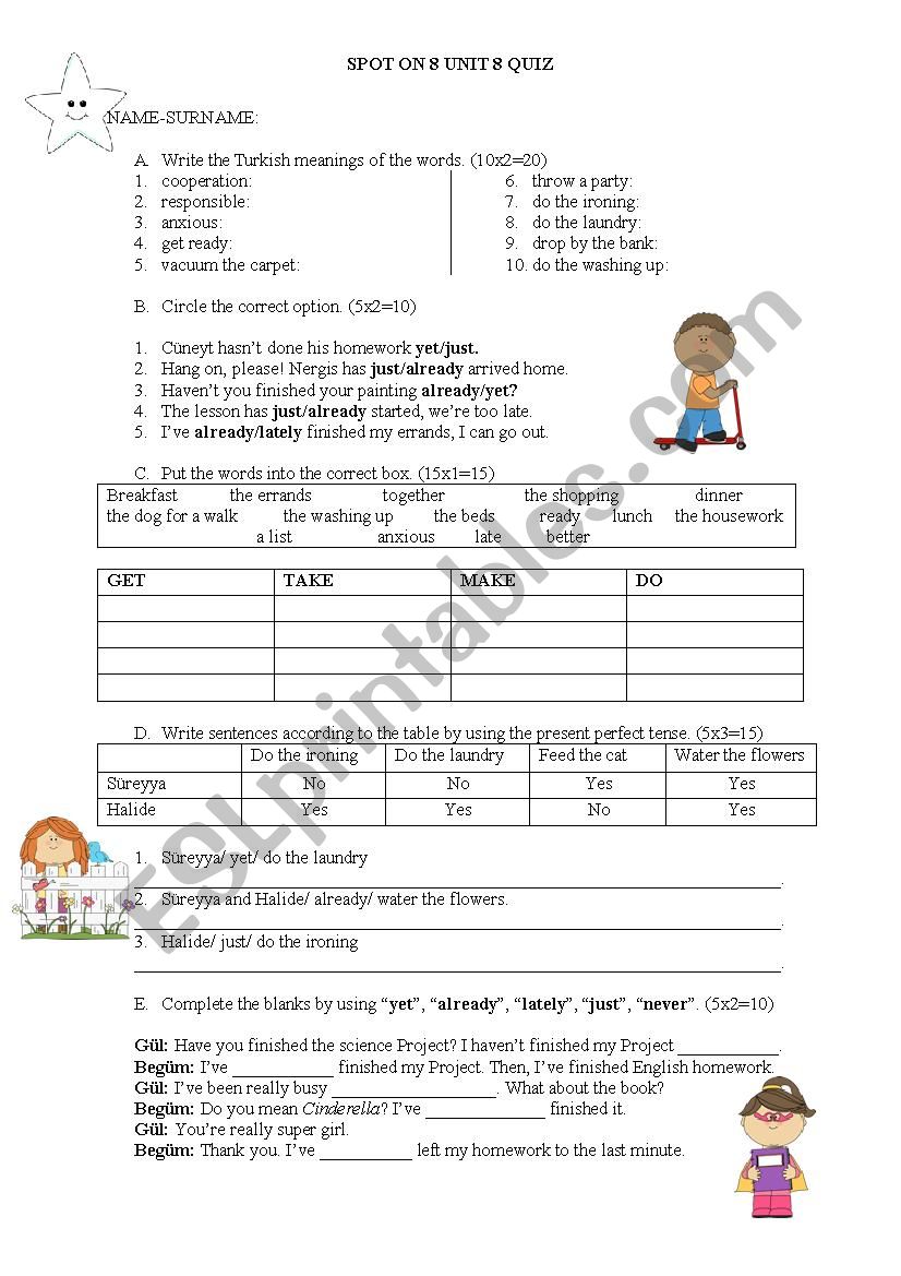 Running Errands worksheet