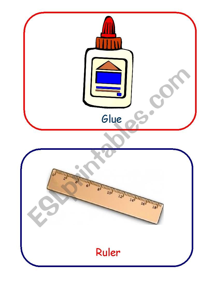 School objects flashcards set 3