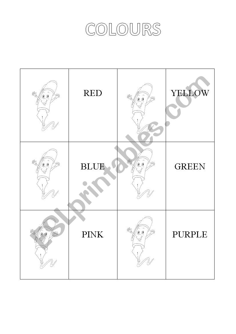 Colours worksheet