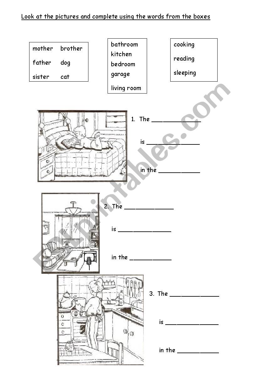 In the house worksheet