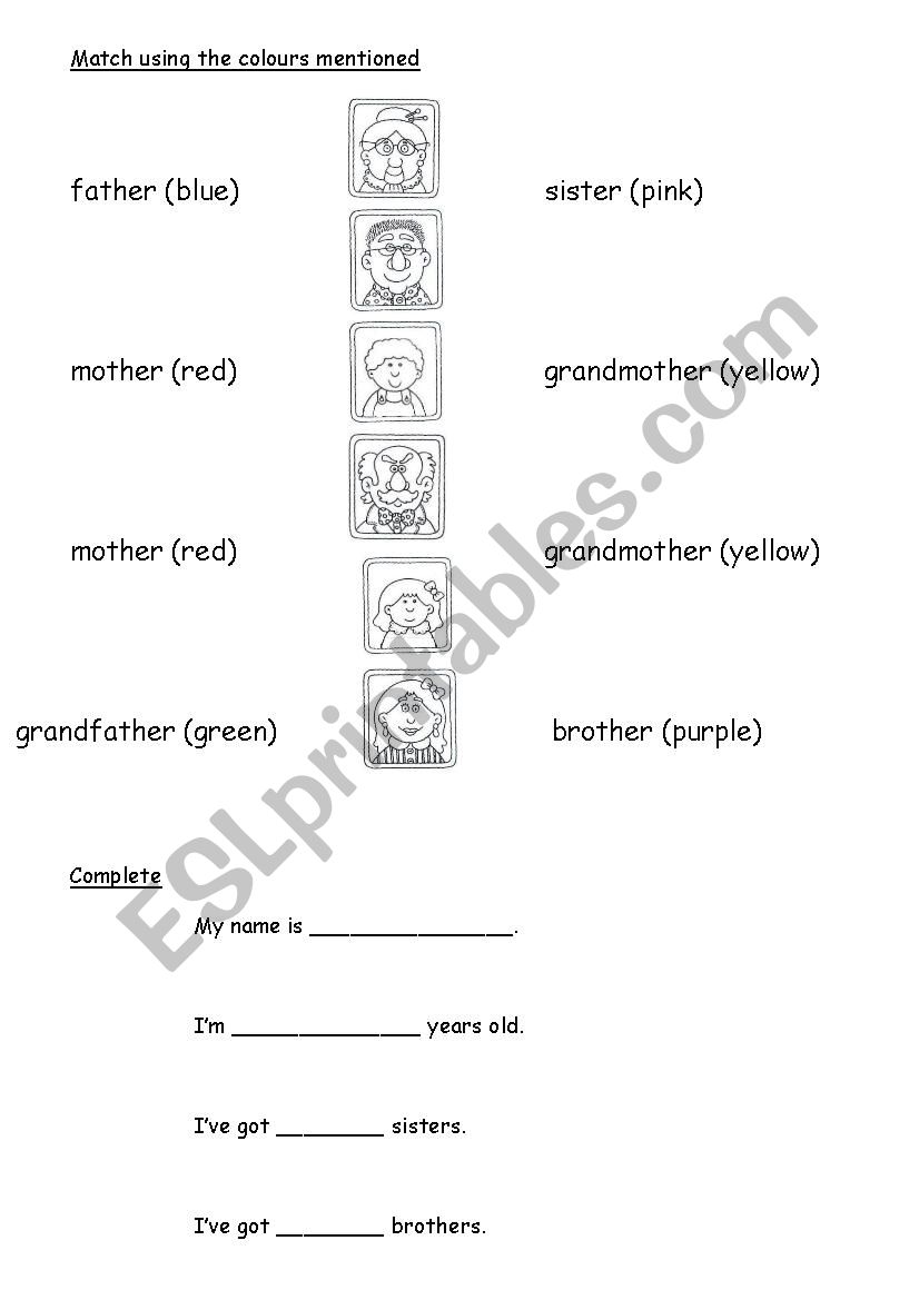 Family worksheet