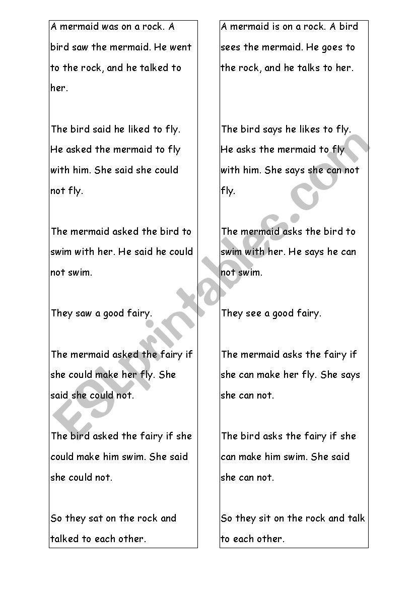 role play the mermaid worksheet