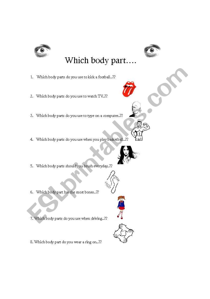 Which Body Part...... worksheet