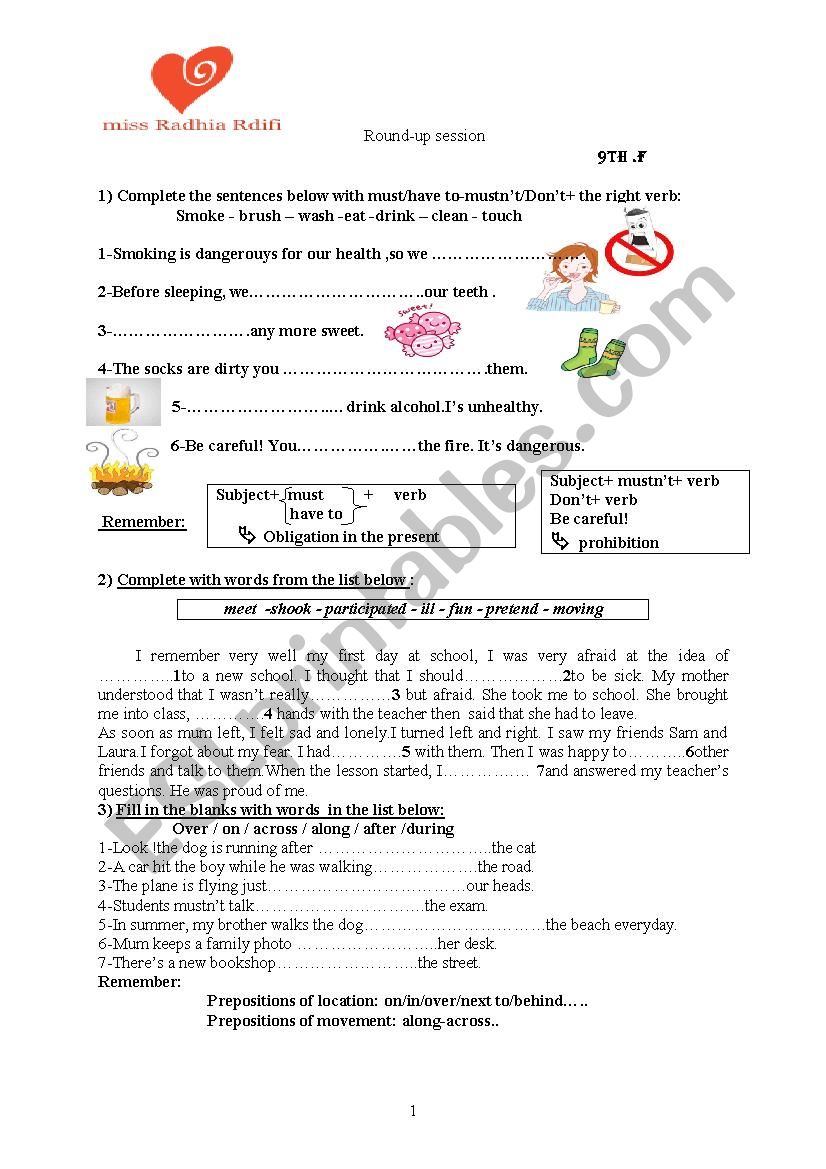 Obligation worksheet