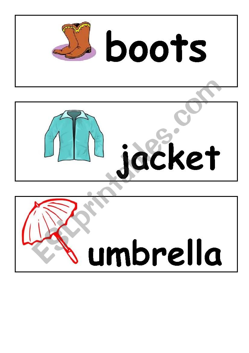 clothes flashcards part1 worksheet