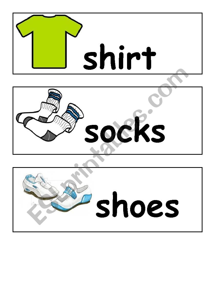 clothes flashcards2 worksheet