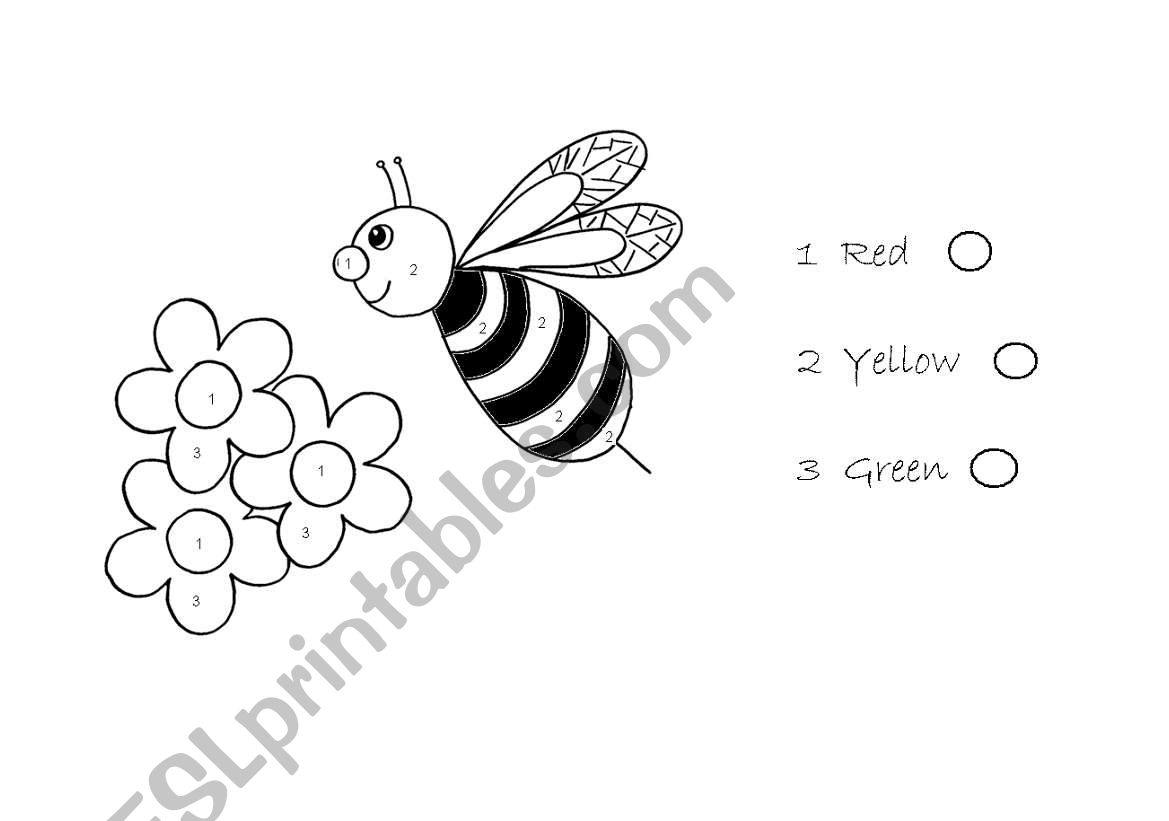 colour the bee worksheet