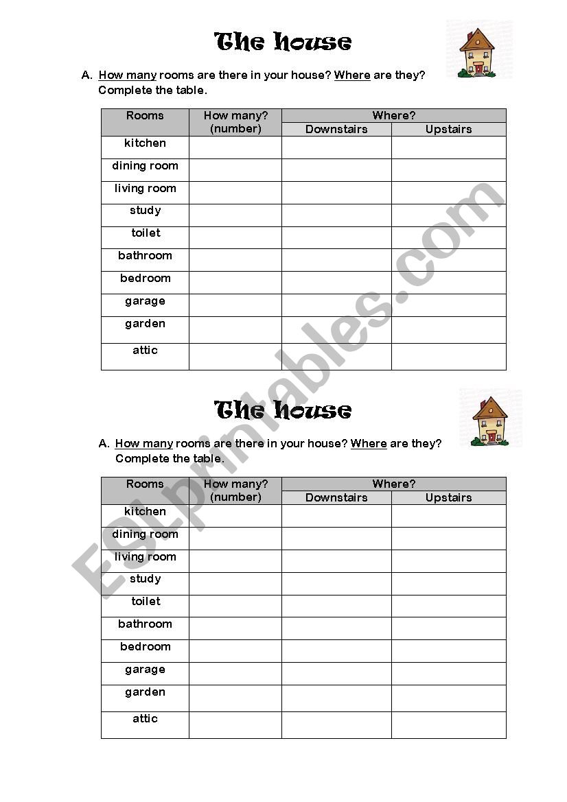The house worksheet