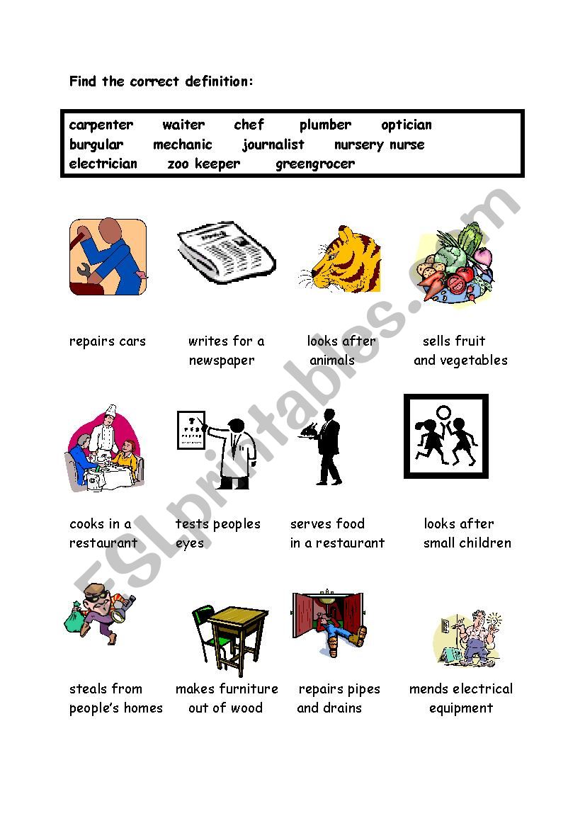 jobs worksheet