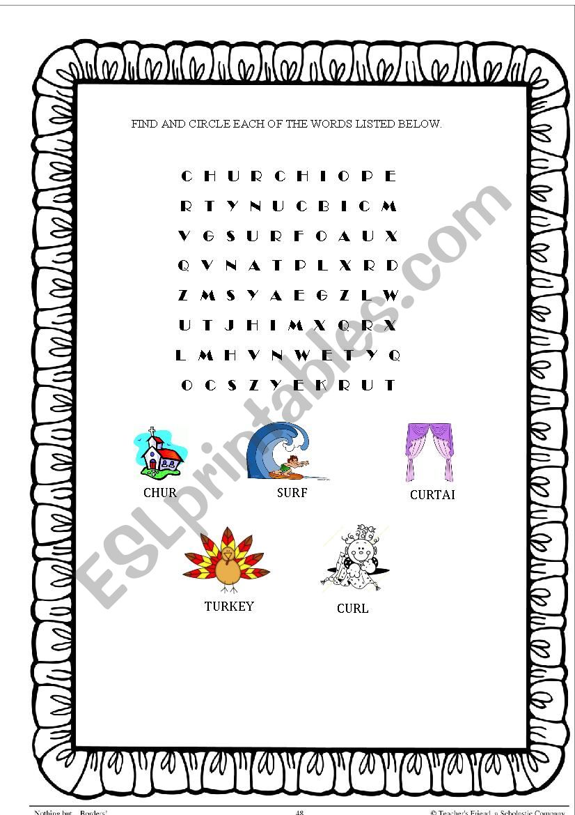 Phonics UR worksheet