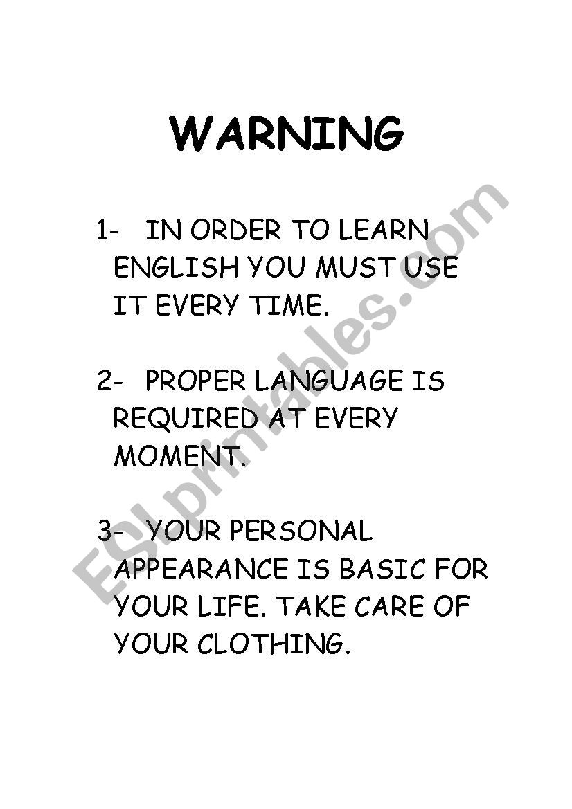 Classroom Rules worksheet