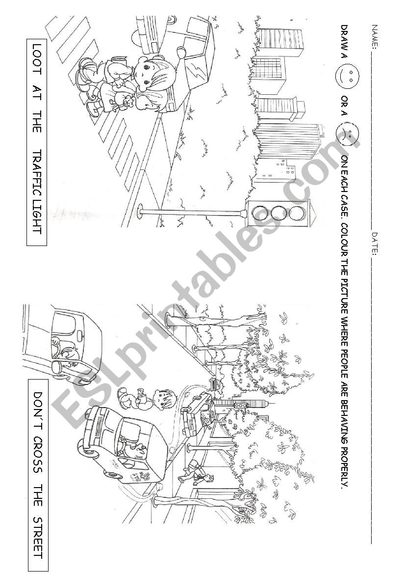 THE STREET-RIGHT OR WRONG worksheet