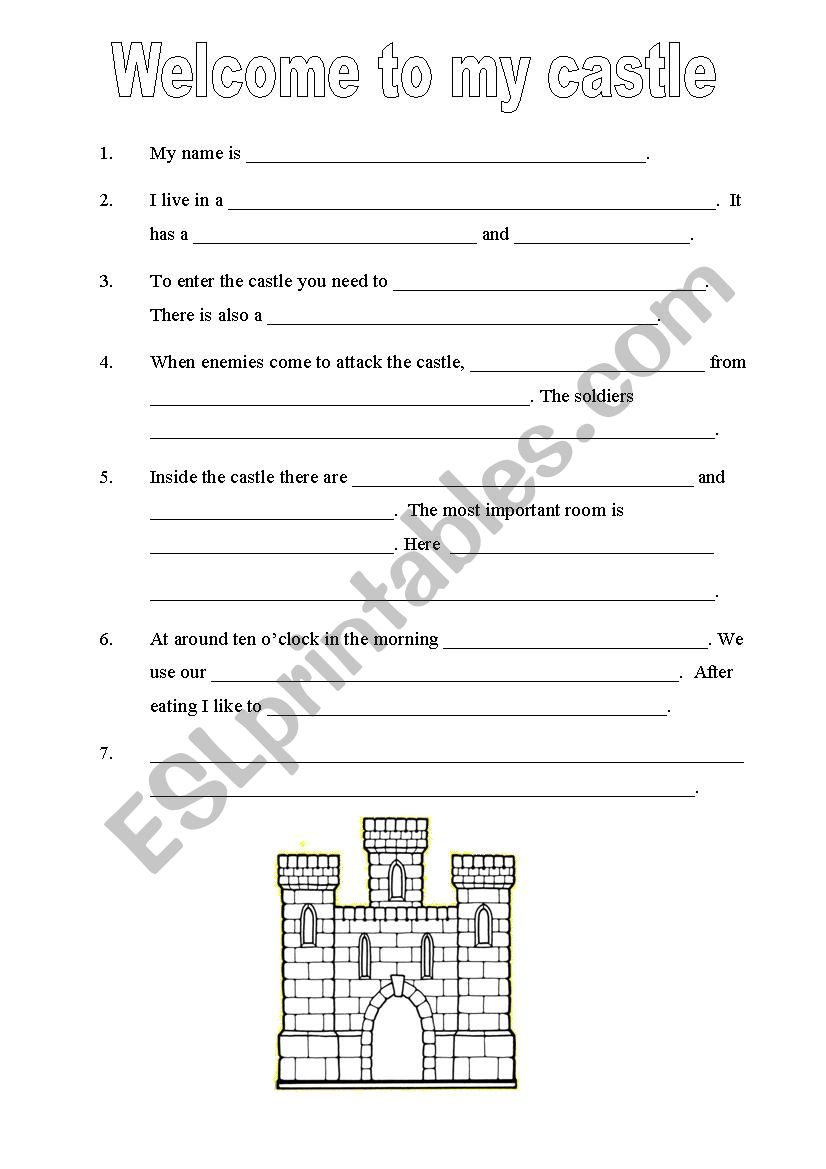Welcome to my castle  worksheet