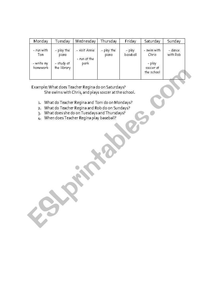 Simple present tense worksheet