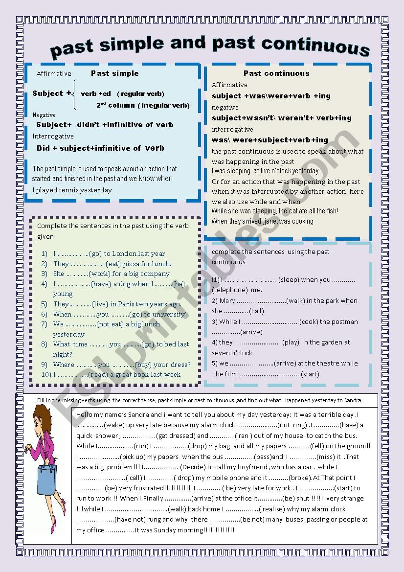 past simple past continuous worksheet