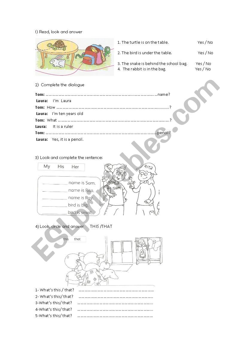 Revision worksheet