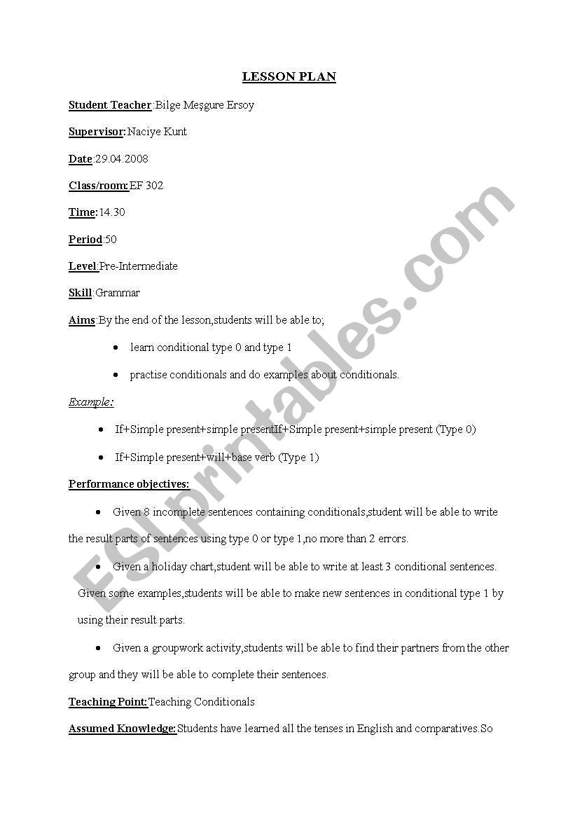 lesson plan worksheet