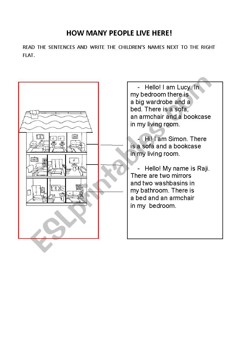 lthe room worksheet