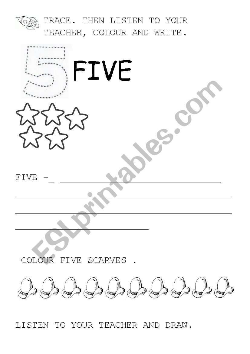 number 5 worksheet