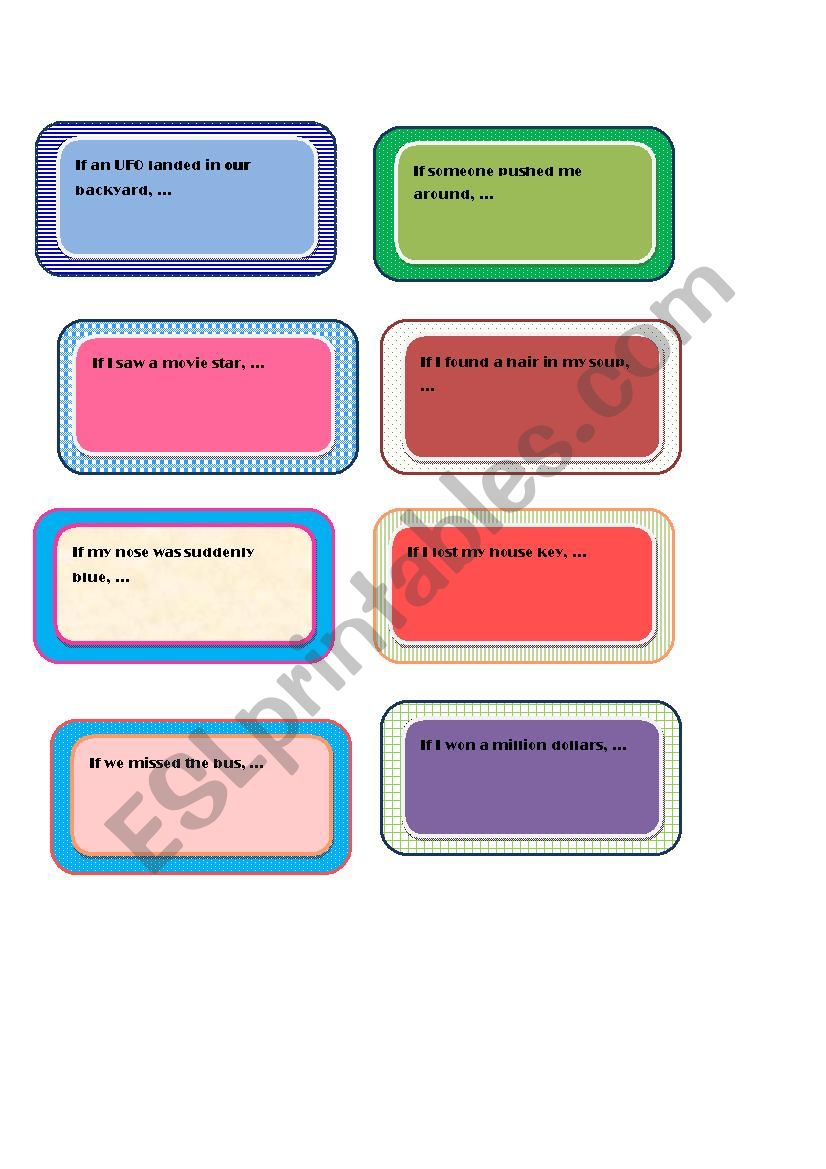 The â€˜ifâ€™-game worksheet