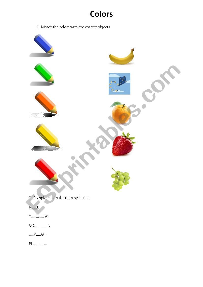 colors all around worksheet