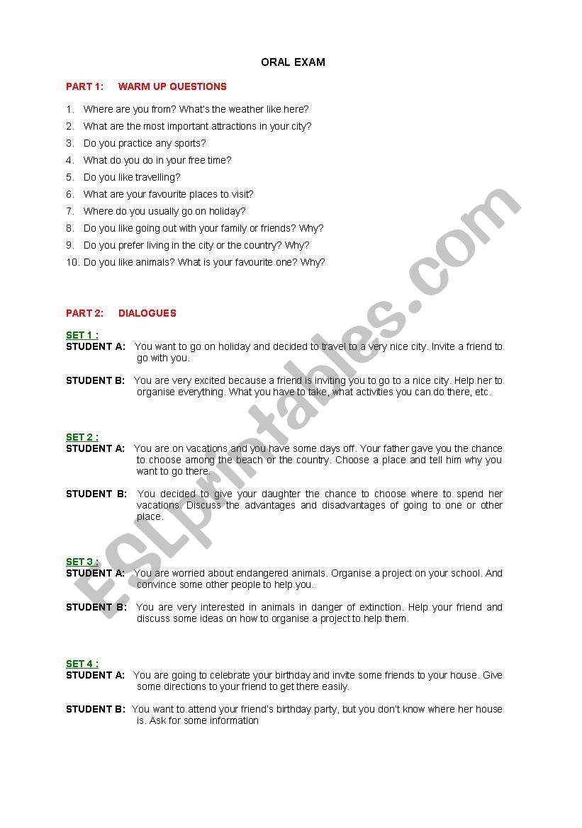 speaking is fun! worksheet