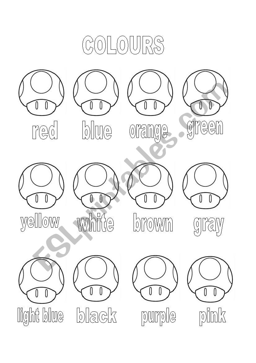 colours worksheet