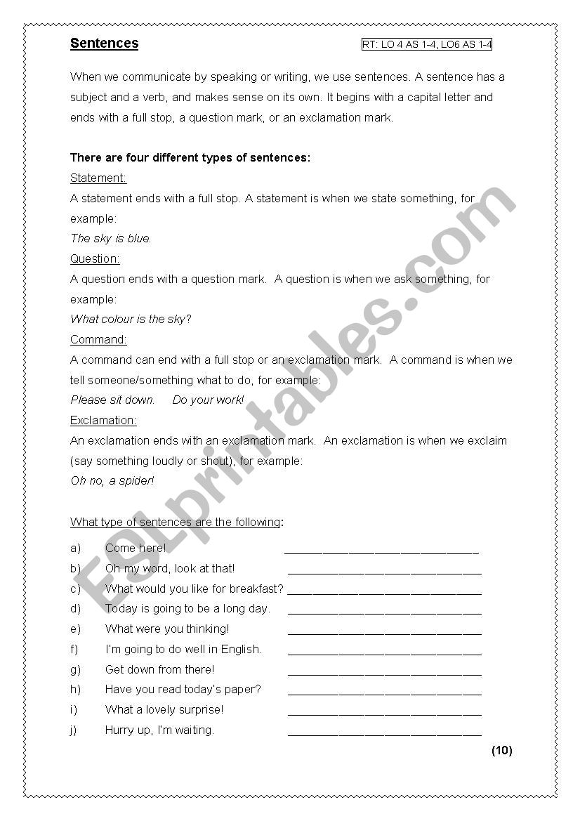 different-types-of-sentences-worksheet