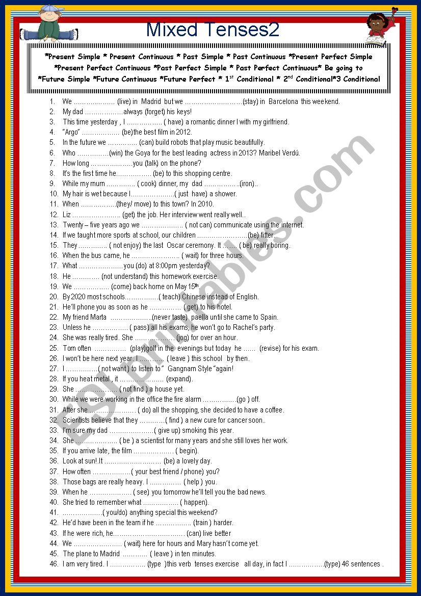 Mixed Tenses 2 worksheet