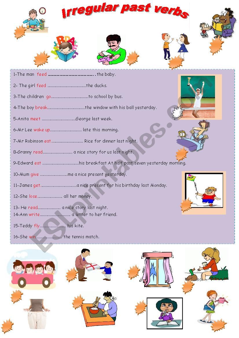 past simple irregular verbs worksheet