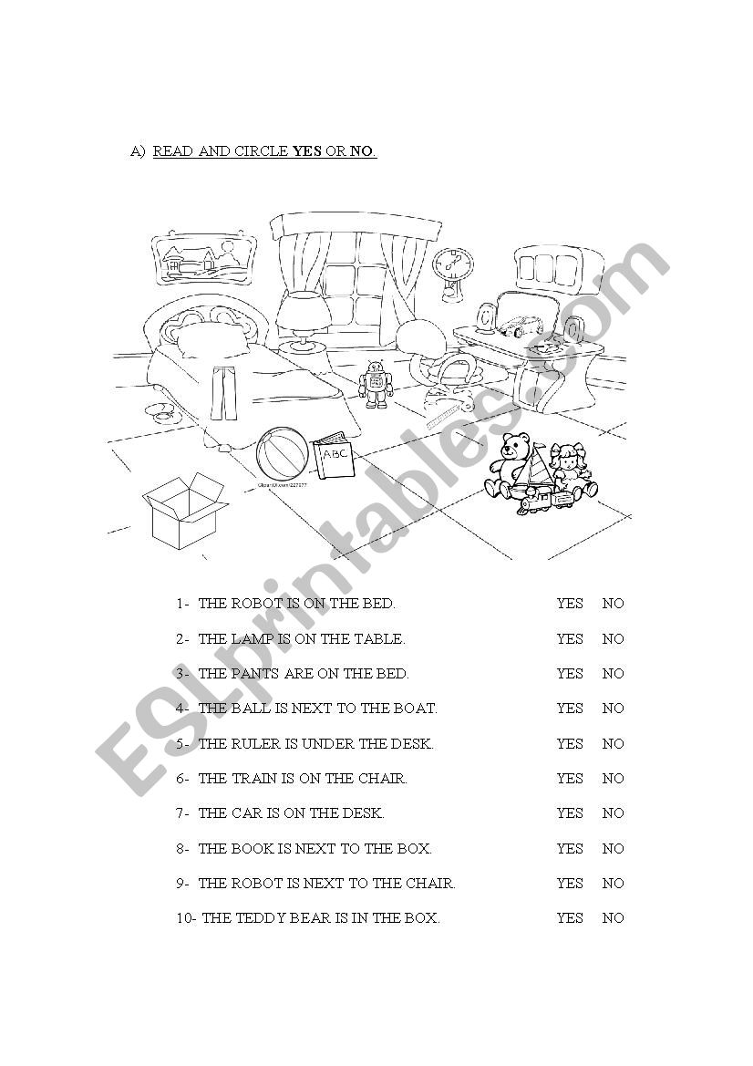 Read and circle YES or NO worksheet