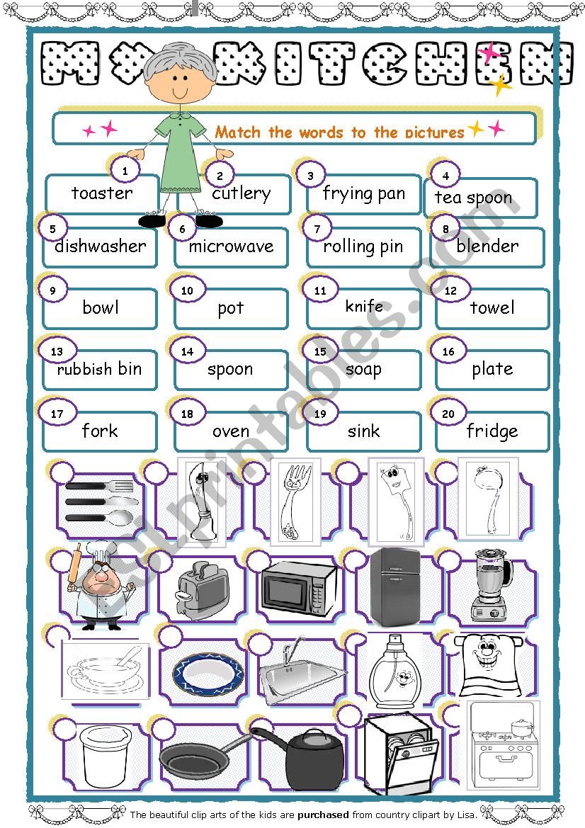  My kitchen  2 / 3 worksheet