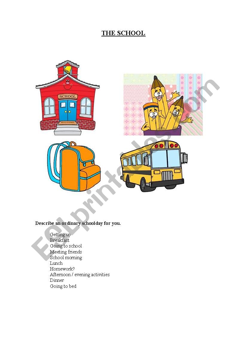 THE SCHOOL worksheet