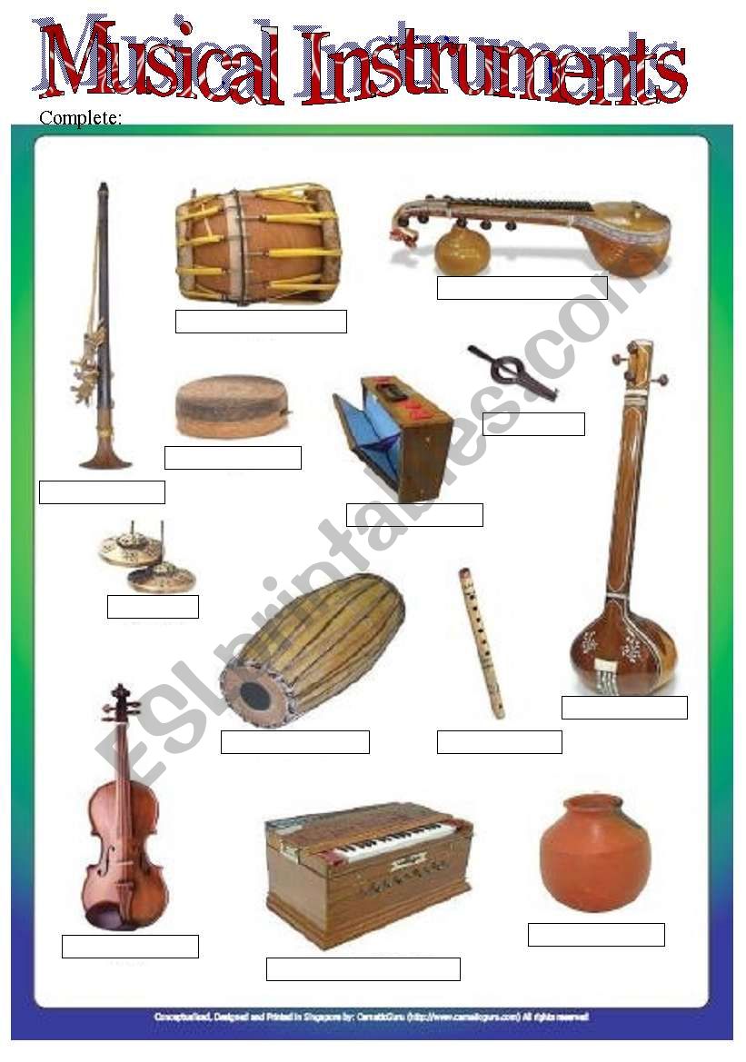 Musical Instruments worksheet