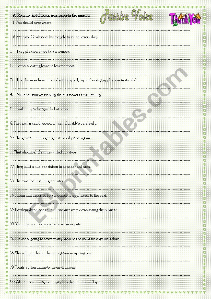 Passive Voice worksheet