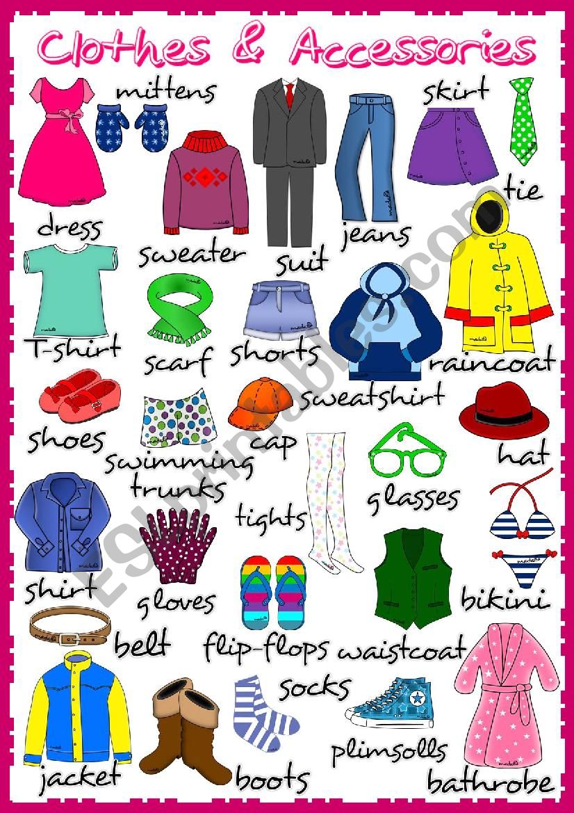 Clothes and accessories - poster