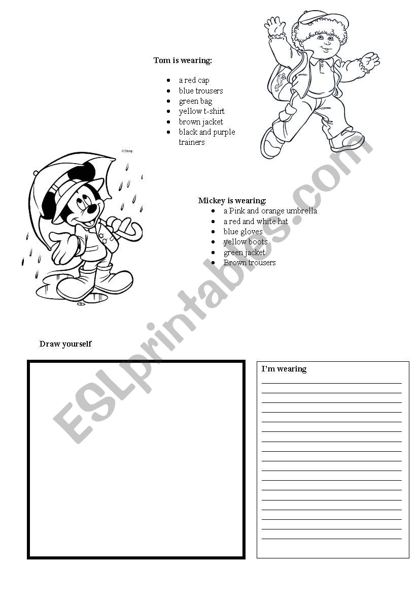 clothes worksheet