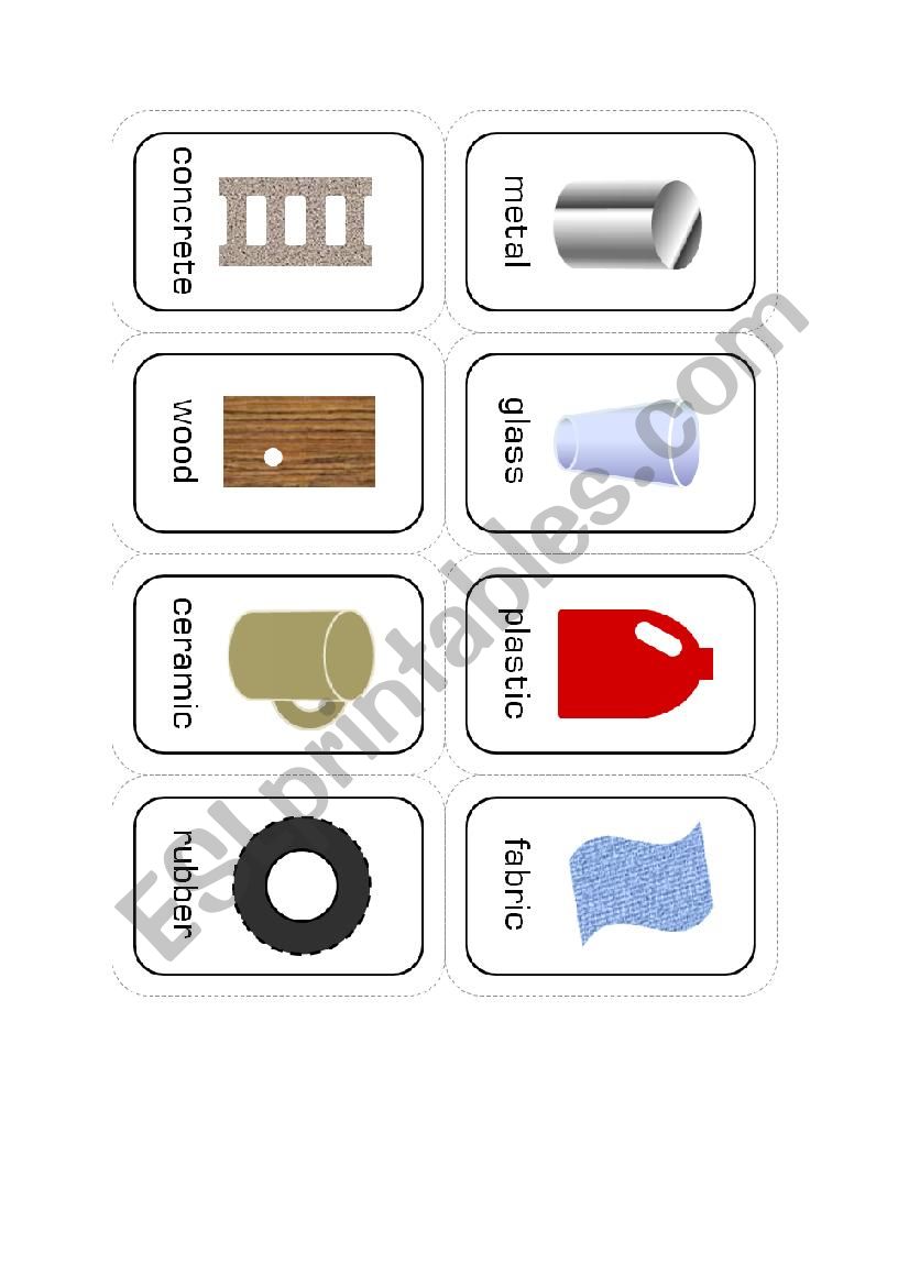 materials  worksheet