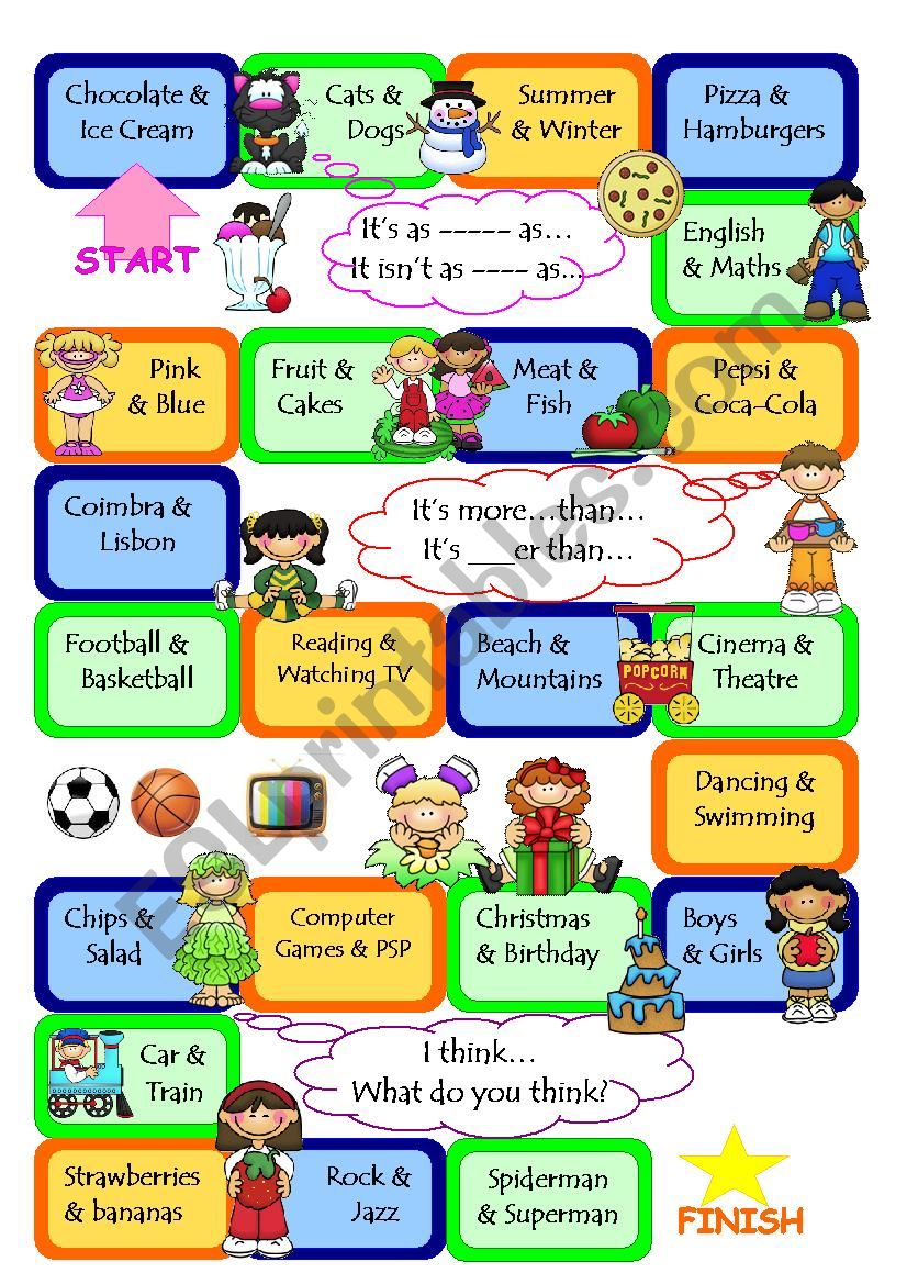 Comparatives Board Game - speaking