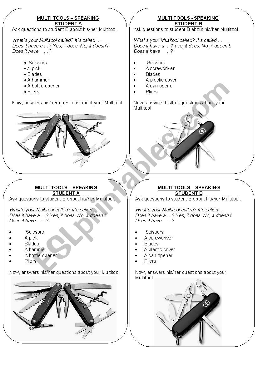 Information Gap Technical English 1A Multi-Tools