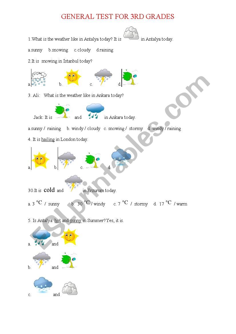 WEATHER-ORDINAL NUMBERS-FOOD- CLOTHES-DAYS